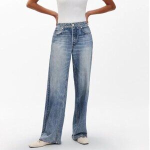 rag & bone Light Wash Wide Leg Jeans